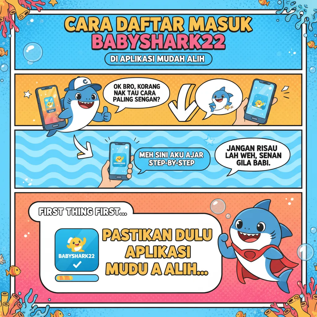 Cara Daftar Masuk Babyshark22 di Aplikasi Mudah Alih